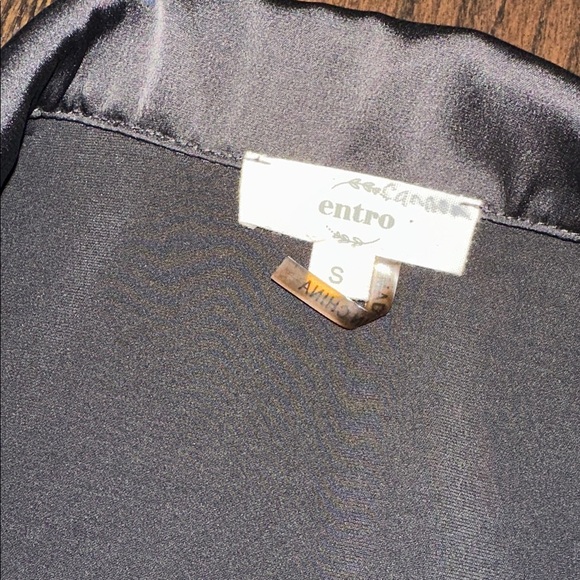 Entro Black Satin shirt dress size small - Picture 4 of 6